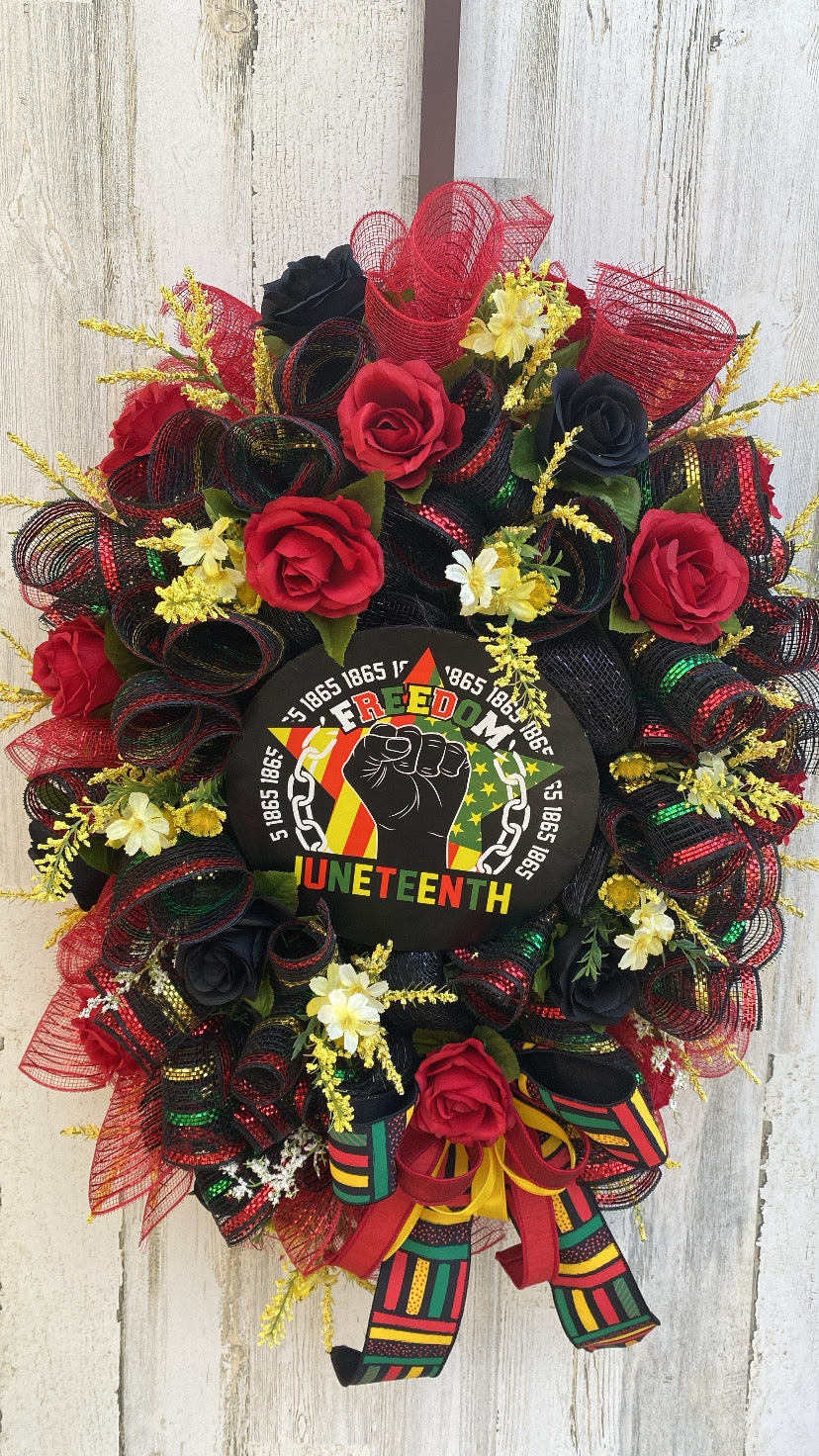 Juneteenth celebration Front Home Business Door Wreath