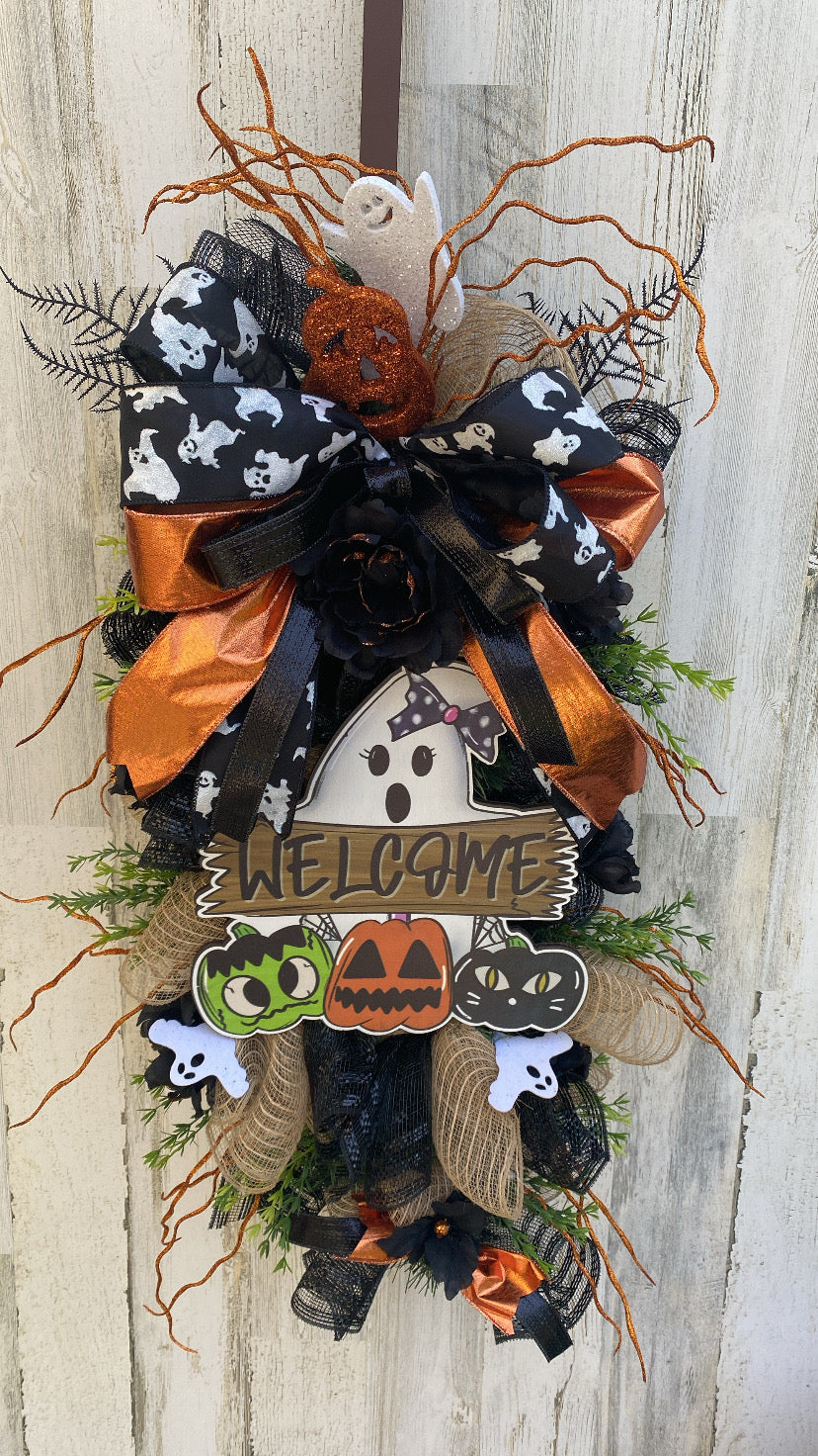 Halloween October Swag Front Door Decor