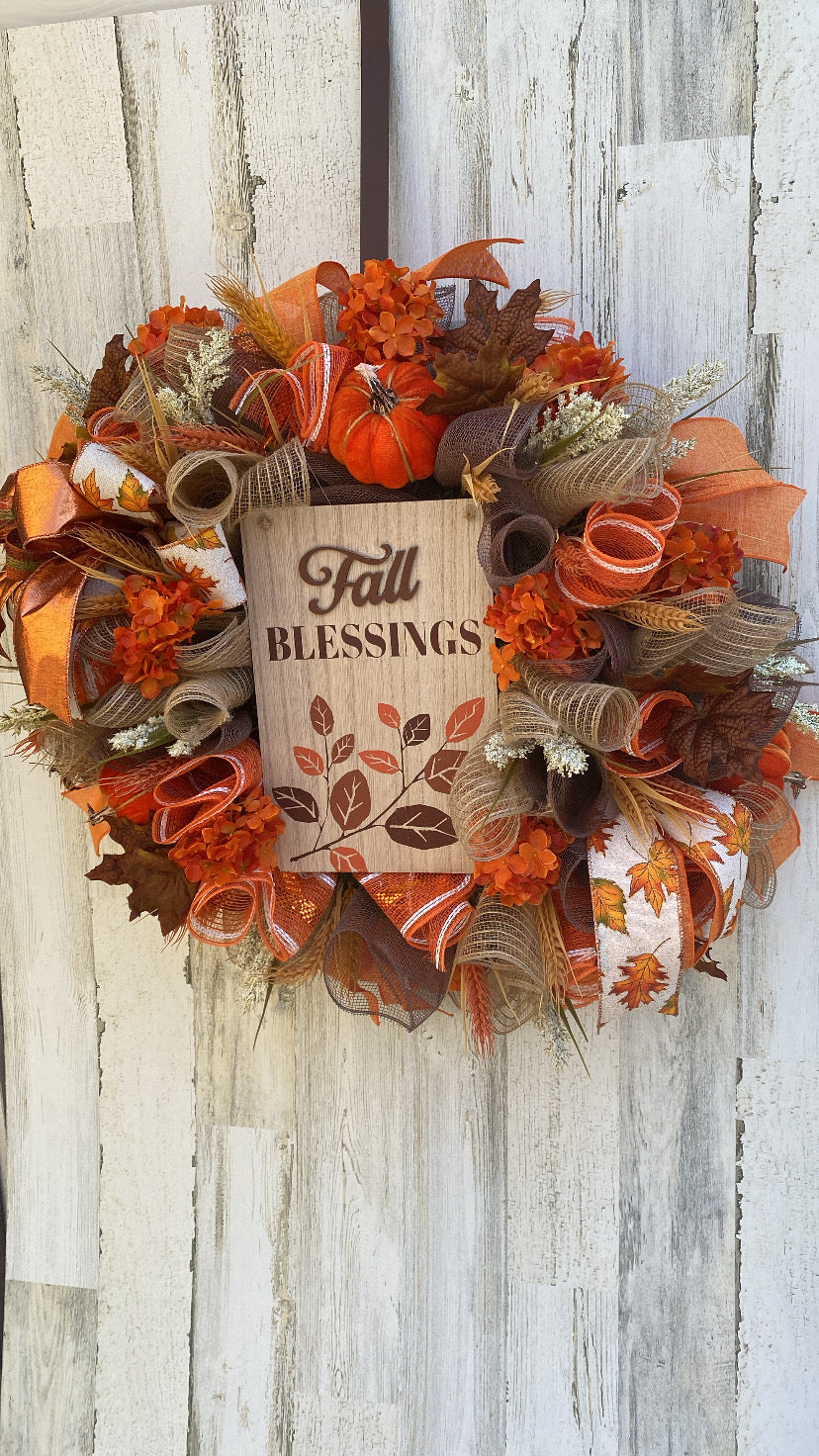 "Handmade Fall Wreath Floral Door Wreath for Home Decor"