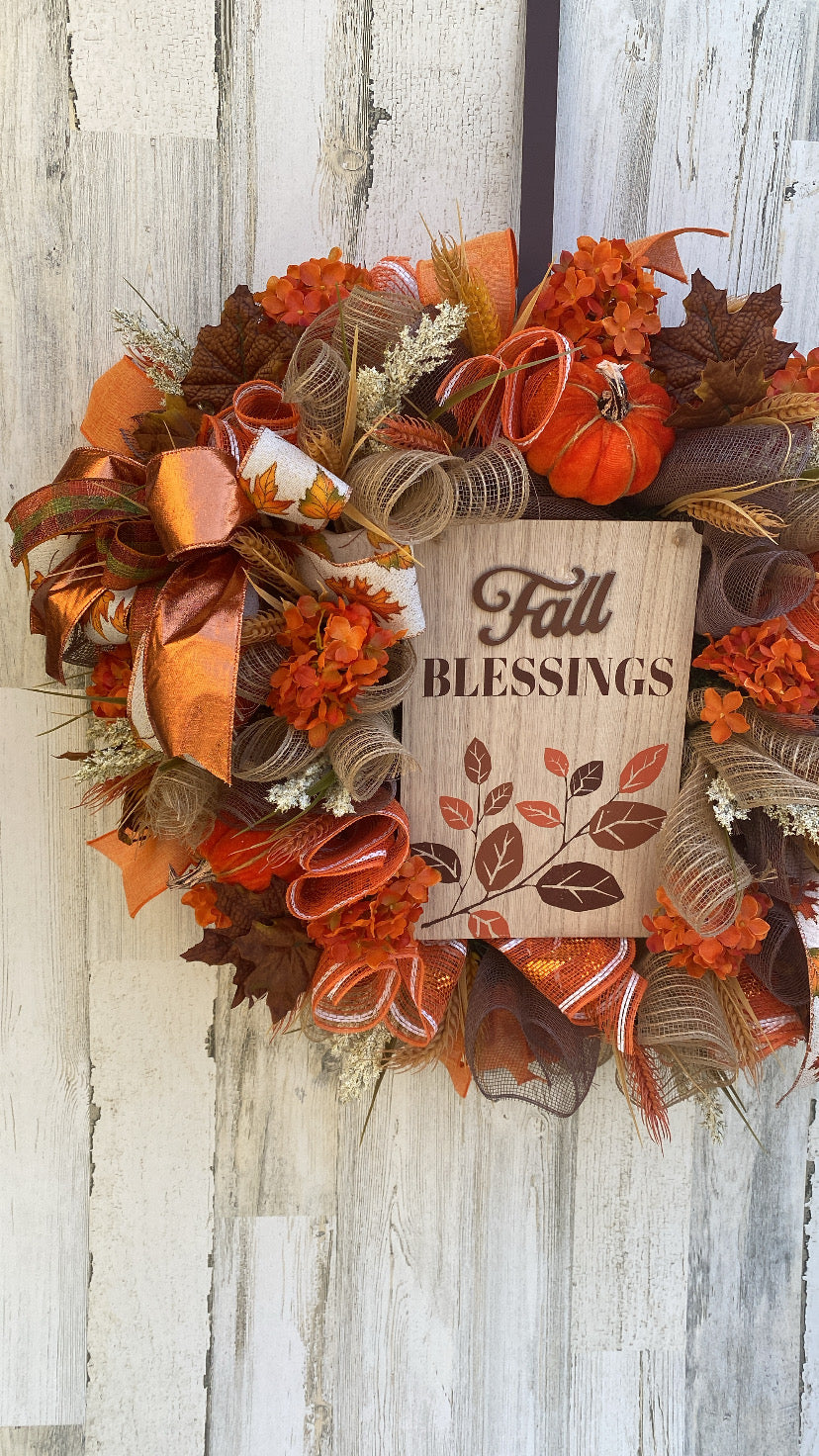"Handmade Fall Wreath Floral Door Wreath for Home Decor"