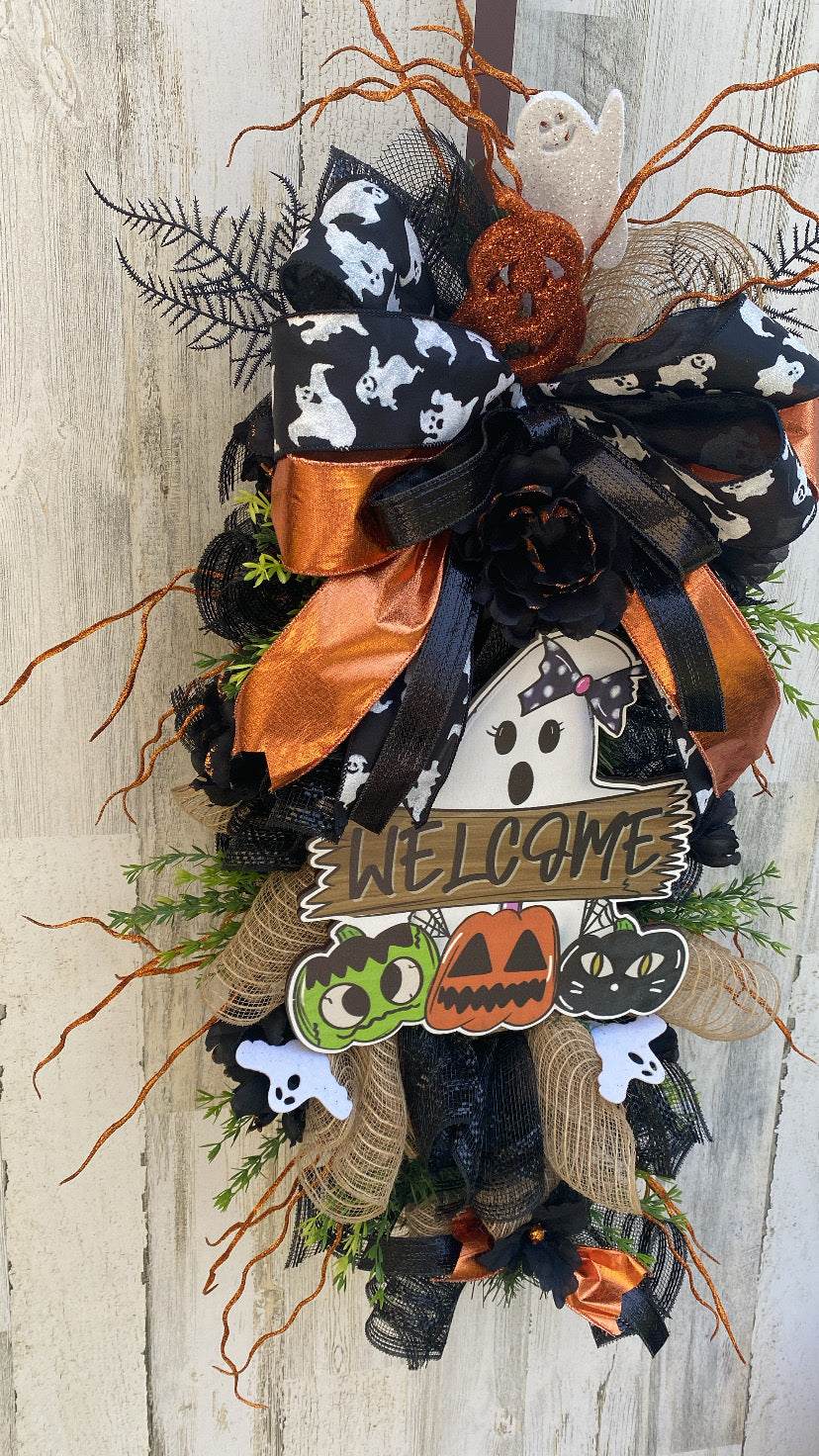 Halloween October Swag Front Door Decor