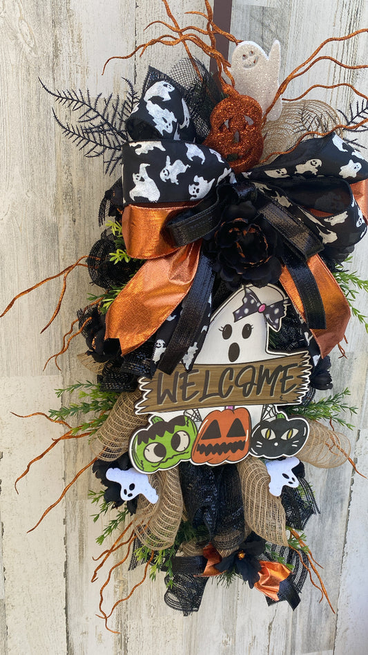 Halloween October Swag Front Door Decor